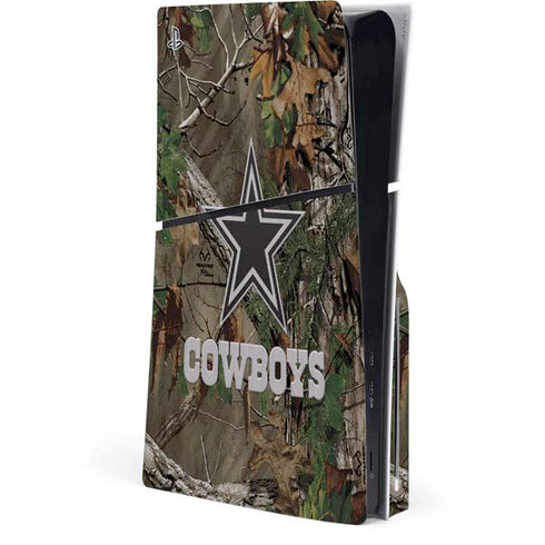 NFL Dallas Cowboys Realtree Xtra Green Camo PS5 Slim Disk Console Skin