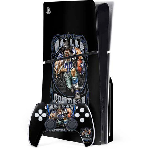 Liquid Blue NFL Dallas Cowboys Running Back PS5 Slim Disk Bundle Skin