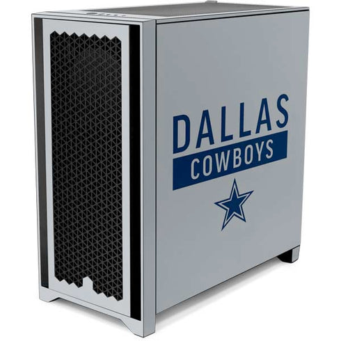 NFL Dallas Cowboys Silver Performance Series Corsair 4000D Tempered Glass Mid-Tower ATX Case Skin