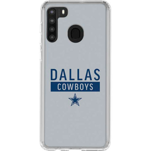 NFL Dallas Cowboys Silver Performance Series Galaxy A21 Clear Case