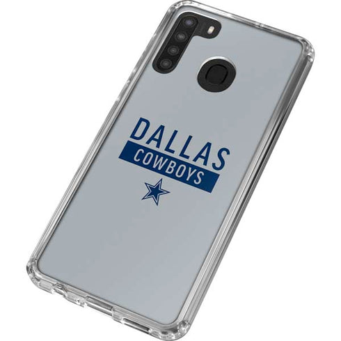 NFL Dallas Cowboys Silver Performance Series Galaxy A21 Clear Case