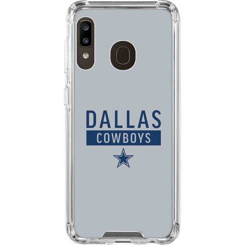 NFL Dallas Cowboys Silver Performance Series Galaxy A30 Clear Case