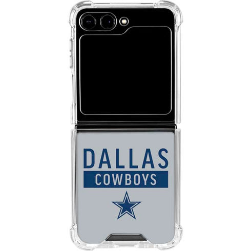 NFL Dallas Cowboys Silver Performance Series Galaxy Z Flip5 5G Clear Case