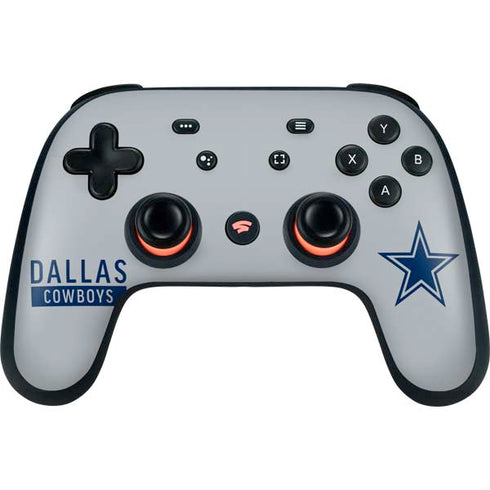 NFL Dallas Cowboys Silver Performance Series Google Stadia Controller Skin