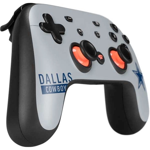 NFL Dallas Cowboys Silver Performance Series Google Stadia Controller Skin