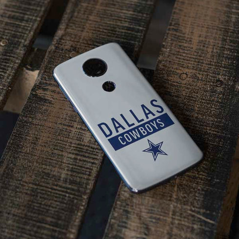NFL Dallas Cowboys Silver Performance Series Moto E5 Plus Skin