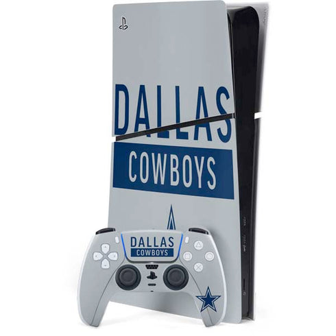 NFL Dallas Cowboys Silver Performance Series PS5 Slim Digital Edition Console Skin