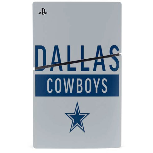 NFL Dallas Cowboys Silver Performance Series PS5 Slim Digital Edition Console Skin