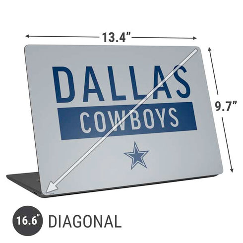 NFL Dallas Cowboys Silver Performance Series Universal Laptop 16.6in (13.4 x 9.7in) Skin