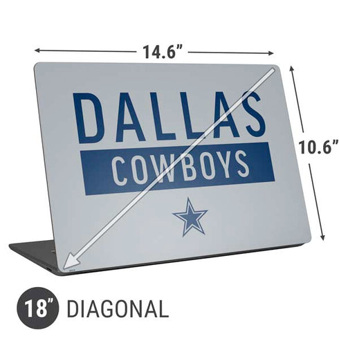 NFL Dallas Cowboys Silver Performance Series Universal Laptop 18in (14.6 x 10.6in) Skin