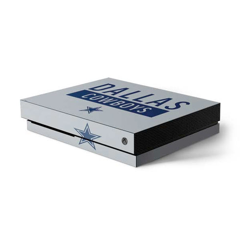 NFL Dallas Cowboys Silver Performance Series Xbox One X Console Skin