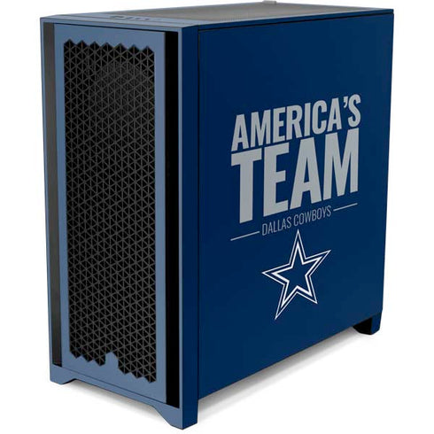 NFL Dallas Cowboys Team Motto Corsair 4000D Tempered Glass Mid-Tower ATX Case Skin