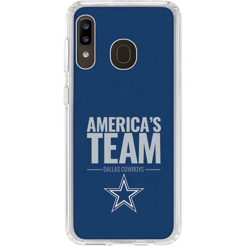 NFL Dallas Cowboys Team Motto Galaxy A20 Clear Case