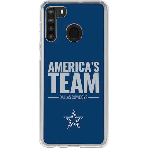 NFL Dallas Cowboys Team Motto Galaxy A21 Clear Case