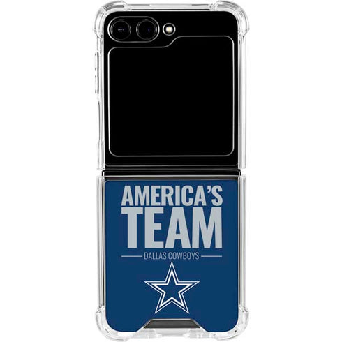 NFL Dallas Cowboys Team Motto Galaxy Z Flip5 5G Clear Case
