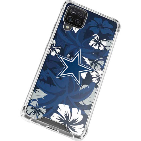 NFL Dallas Cowboys Tropical Print Galaxy A12 Clear Case