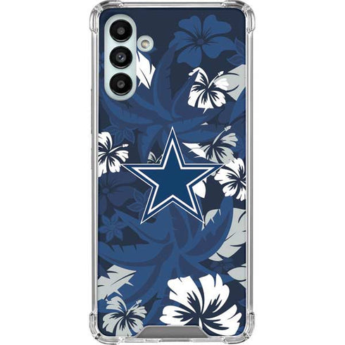 NFL Dallas Cowboys Tropical Print Galaxy A13 5G Clear Case