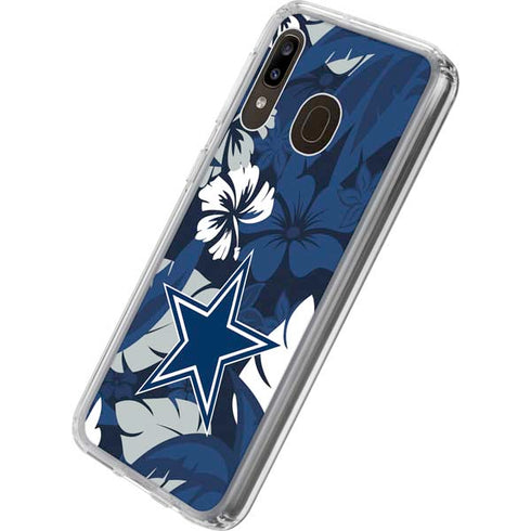 NFL Dallas Cowboys Tropical Print Galaxy A20 Clear Case
