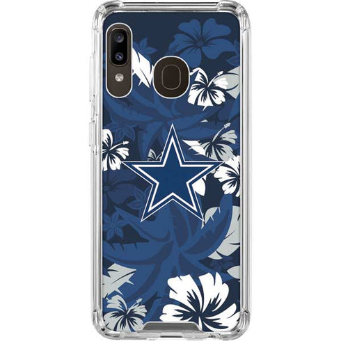 NFL Dallas Cowboys Tropical Print Galaxy A30 Clear Case