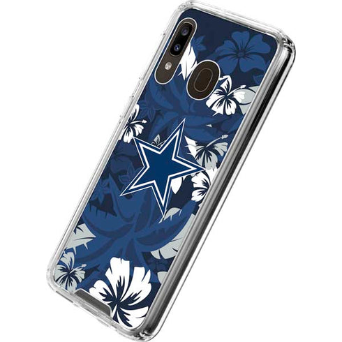 NFL Dallas Cowboys Tropical Print Galaxy A30 Clear Case