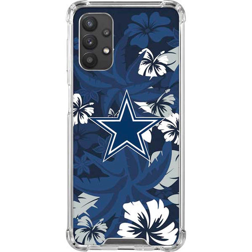 NFL Dallas Cowboys Tropical Print Galaxy A32 5G Clear Case