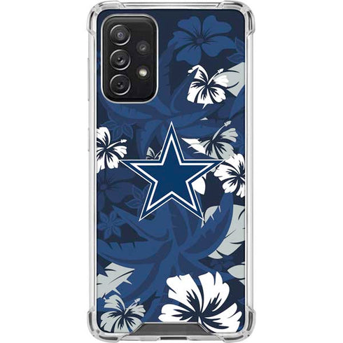 NFL Dallas Cowboys Tropical Print Galaxy A72 5G Clear Case
