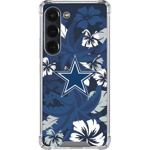 NFL Dallas Cowboys Tropical Print Galaxy S23 Clear Case