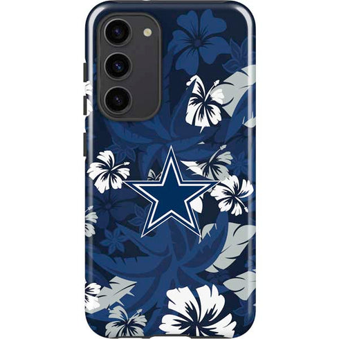 NFL Dallas Cowboys Tropical Print Galaxy S23 Plus Pro Case