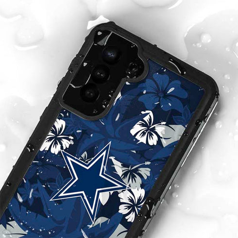 NFL Dallas Cowboys Tropical Print Galaxy S23 Plus Waterproof Case