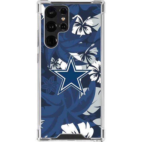 NFL Dallas Cowboys Tropical Print Galaxy S24 Ultra Clear Case