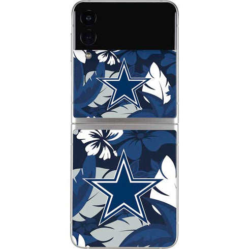 NFL Dallas Cowboys Tropical Print Galaxy Z Flip4 5G Skin