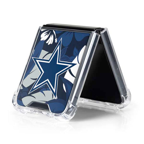 NFL Dallas Cowboys Tropical Print Galaxy Z Flip5 5G Clear Case