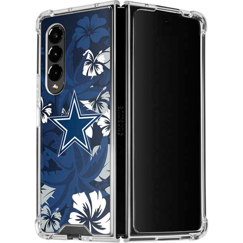 NFL Dallas Cowboys Tropical Print Galaxy Z Fold4 5G Clear Case