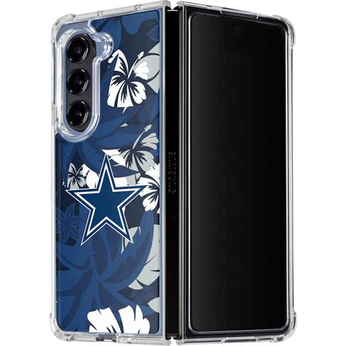 NFL Dallas Cowboys Tropical Print Galaxy Z Fold5 5G Clear Case