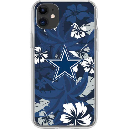 NFL Dallas Cowboys Tropical Print iPhone 11 Clear Case