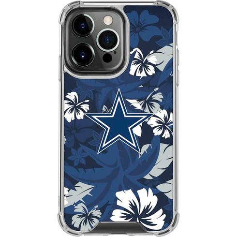 NFL Dallas Cowboys Tropical Print iPhone 14 Pro Clear Case