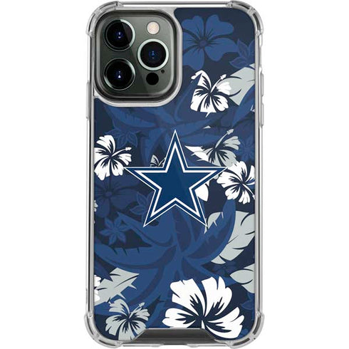 NFL Dallas Cowboys Tropical Print iPhone 14 Pro Max Clear Case