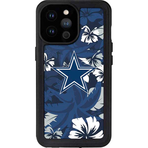 NFL Dallas Cowboys Tropical Print iPhone 14 Pro Max Waterproof Case