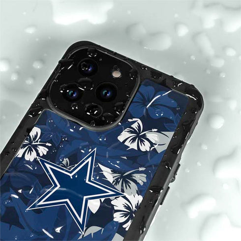 NFL Dallas Cowboys Tropical Print iPhone 14 Pro Max Waterproof Case
