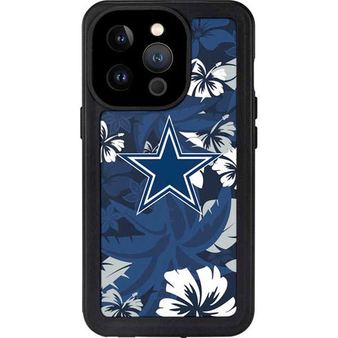 NFL Dallas Cowboys Tropical Print iPhone 14 Pro Waterproof Case
