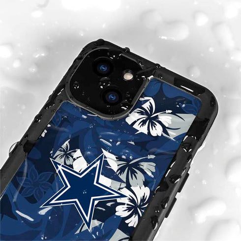 NFL Dallas Cowboys Tropical Print iPhone 15 Plus Waterproof Case