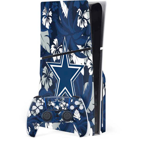 NFL Dallas Cowboys Tropical Print PS5 Slim Disk Bundle Skin