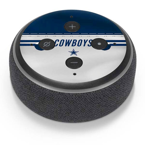 NFL Dallas Cowboys White Striped Amazon Echo Dot Skin