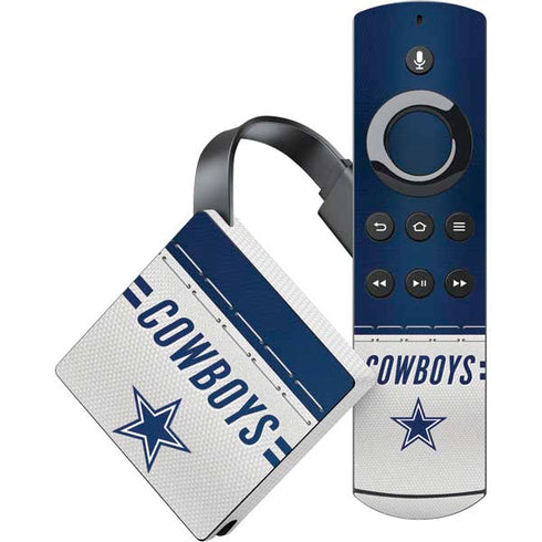 NFL Dallas Cowboys White Striped Amazon Fire TV Skin