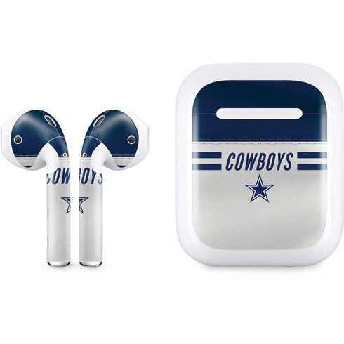 NFL Dallas Cowboys White Striped Apple AirPods Skin
