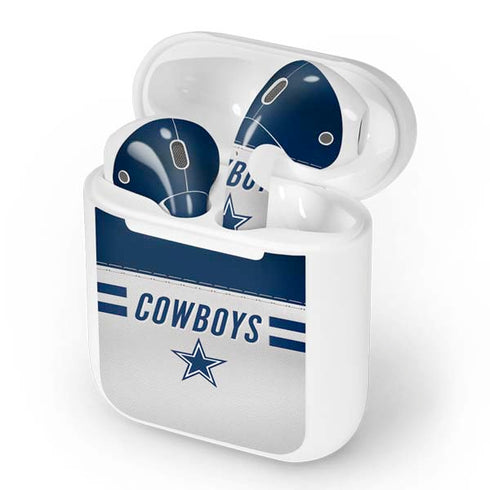 NFL Dallas Cowboys White Striped Apple AirPods Skin