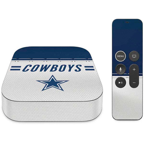 NFL Dallas Cowboys White Striped Apple TV Skin
