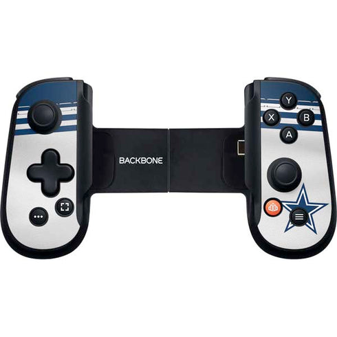 NFL Dallas Cowboys White Striped Backbone One for iPhone Game Controller Skin