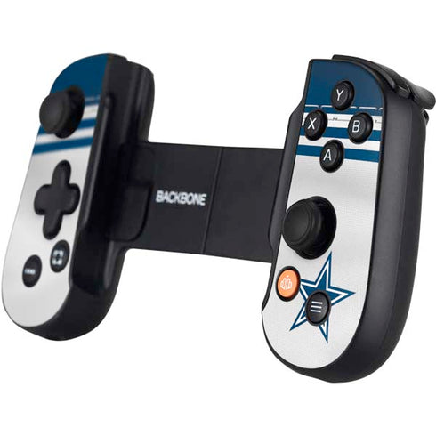NFL Dallas Cowboys White Striped Backbone One for iPhone Game Controller Skin