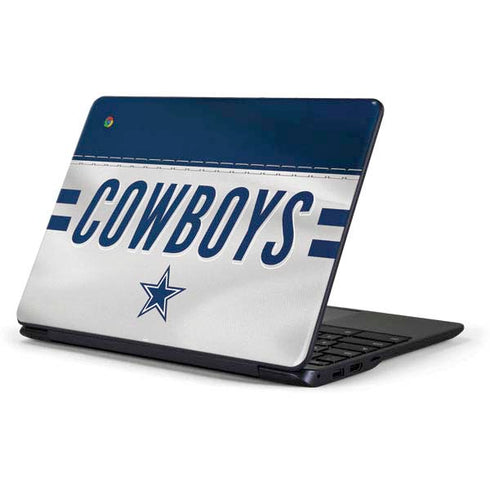 NFL Dallas Cowboys White Striped Samsung Chromebook Skin